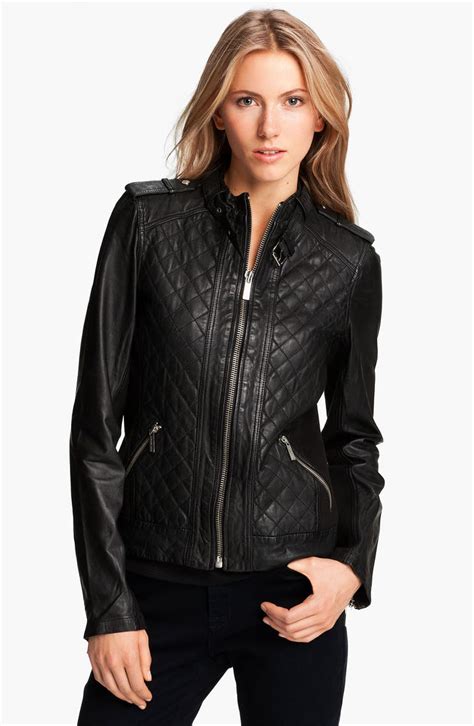 michael kors leather jacket women's|Michael Kors padded jackets women.